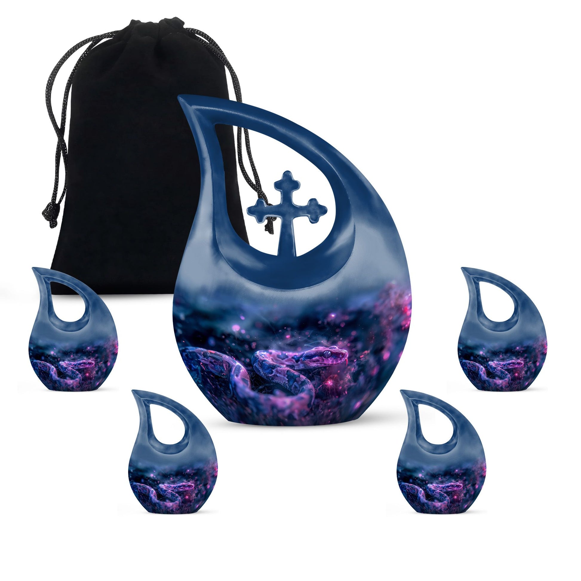 10-inch Cosmic Serpent Dream Urn, Cross Drop 