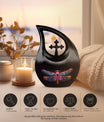 Starlit Ember Dragonfly Urn, 10-inch Cross Drop