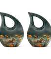 Dawn Flower Duckling - Duck Urn Large Memorial, Funeral Urn For Ashes