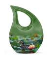 Aluminium Duck's Lotus Realm cremation urn, 