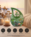 Aluminium Duck's Lotus Realm cremation urn, 