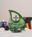 Aluminium Duck's Lotus Realm cremation urn, 