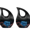 Spectral Bloom Stealth - Tiger Urn Large Memorial, Funeral Urn For Ashes