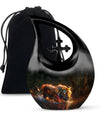 Glowing Monsoon Majesty - Tiger Urn Memorial, Funeral Shape Urn