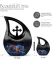 10 inch Cross Drop Aquatic Fire Essence Urn