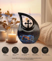 10 inch Cross Drop Aquatic Fire Essence Urn