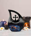 10 inch Cross Drop Aquatic Fire Essence Urn