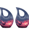 Crimson Twilight Vigil - Deer Urn Memorial, Funeral Cremation Urn