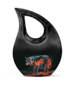 Crimson Shadow Howl - Wolf Urn Memorial, Funeral Shape Urn