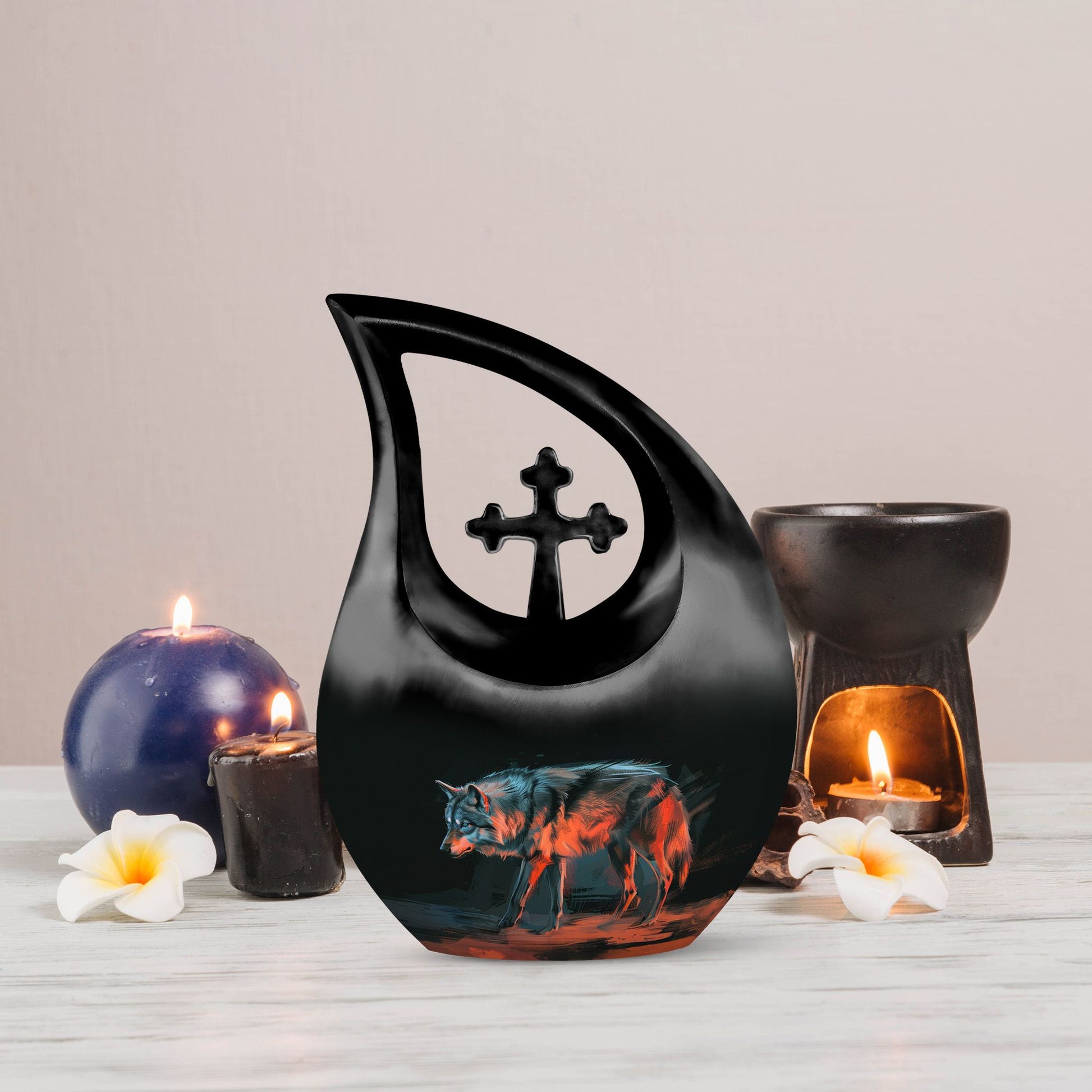 10-inch Crimson Shadow Howl Urn