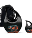 Crimson Shadow Howl - Wolf Urn Memorial, Funeral Shape Urn