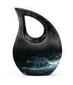 Celestial Wraith Wolf - Wolf Urn Large Memorial, Funeral Urn For Ashes