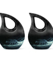 Celestial Wraith Wolf - Wolf Urn Large Memorial, Funeral Urn For Ashes
