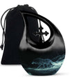 Celestial Wraith Wolf - Wolf Urn Large Memorial, Funeral Urn For Ashes