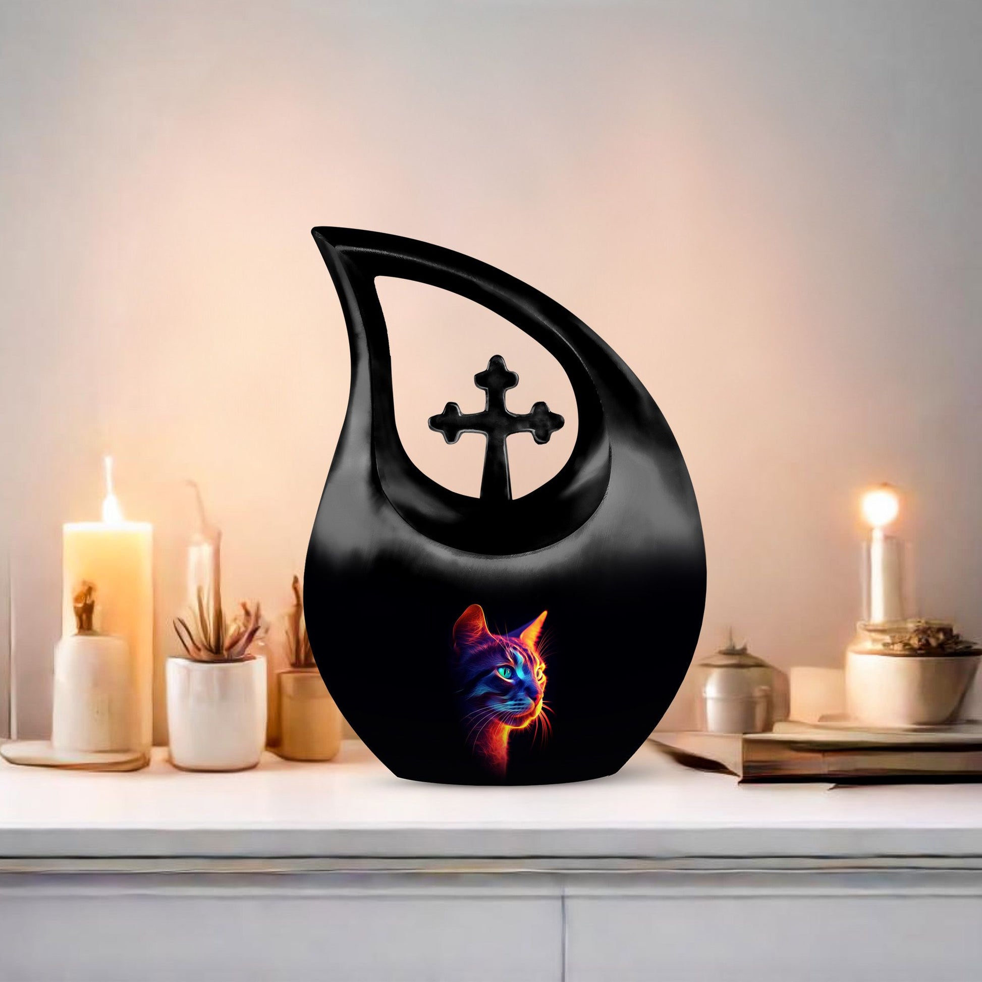 Glowing Cat memorial urn