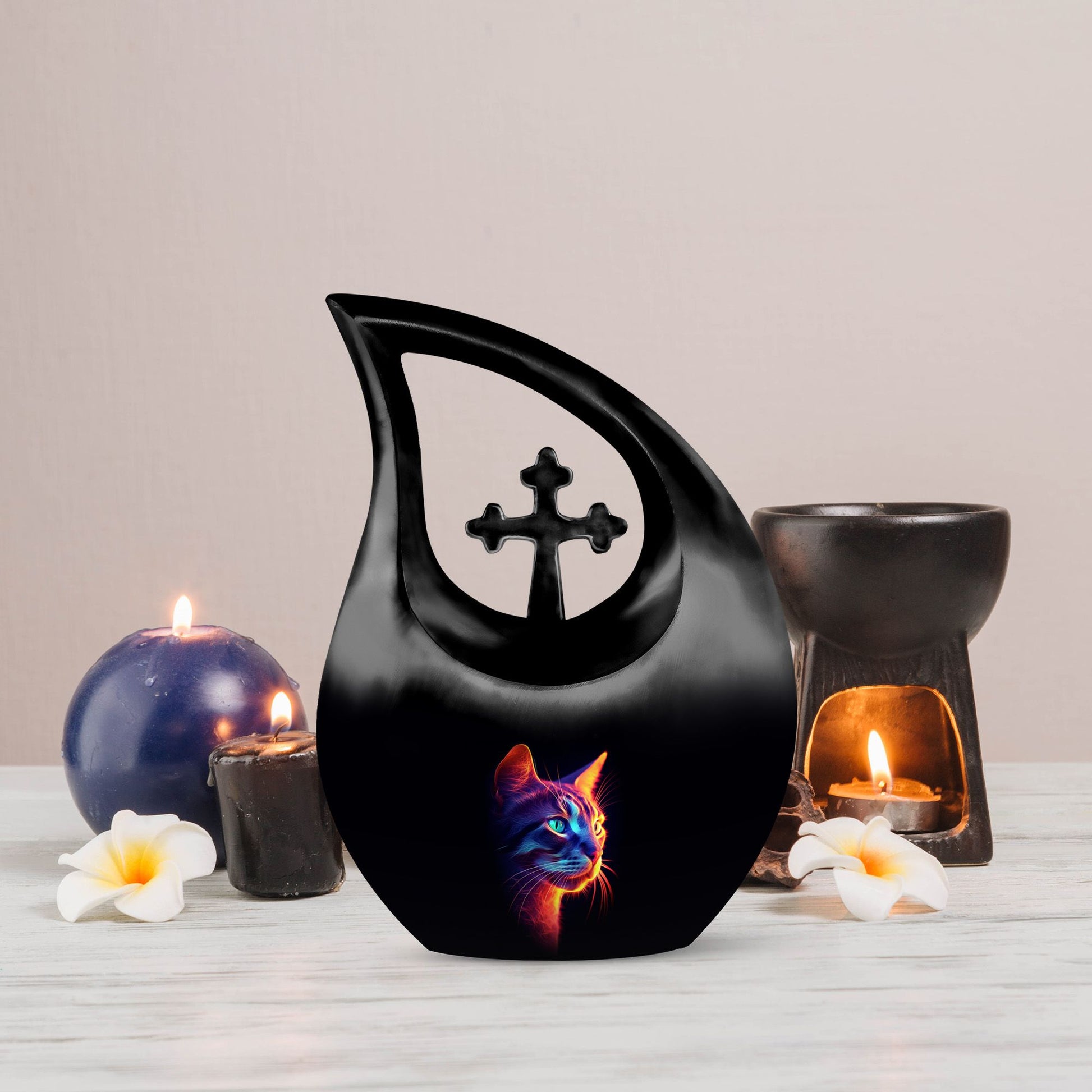 Glowing Cat memorial urn