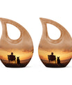Old Men In Sunset With - Dog Urn Memorial, Funeral Shape Urn