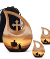 Old Men In Sunset With - Dog Urn Memorial, Funeral Shape Urn