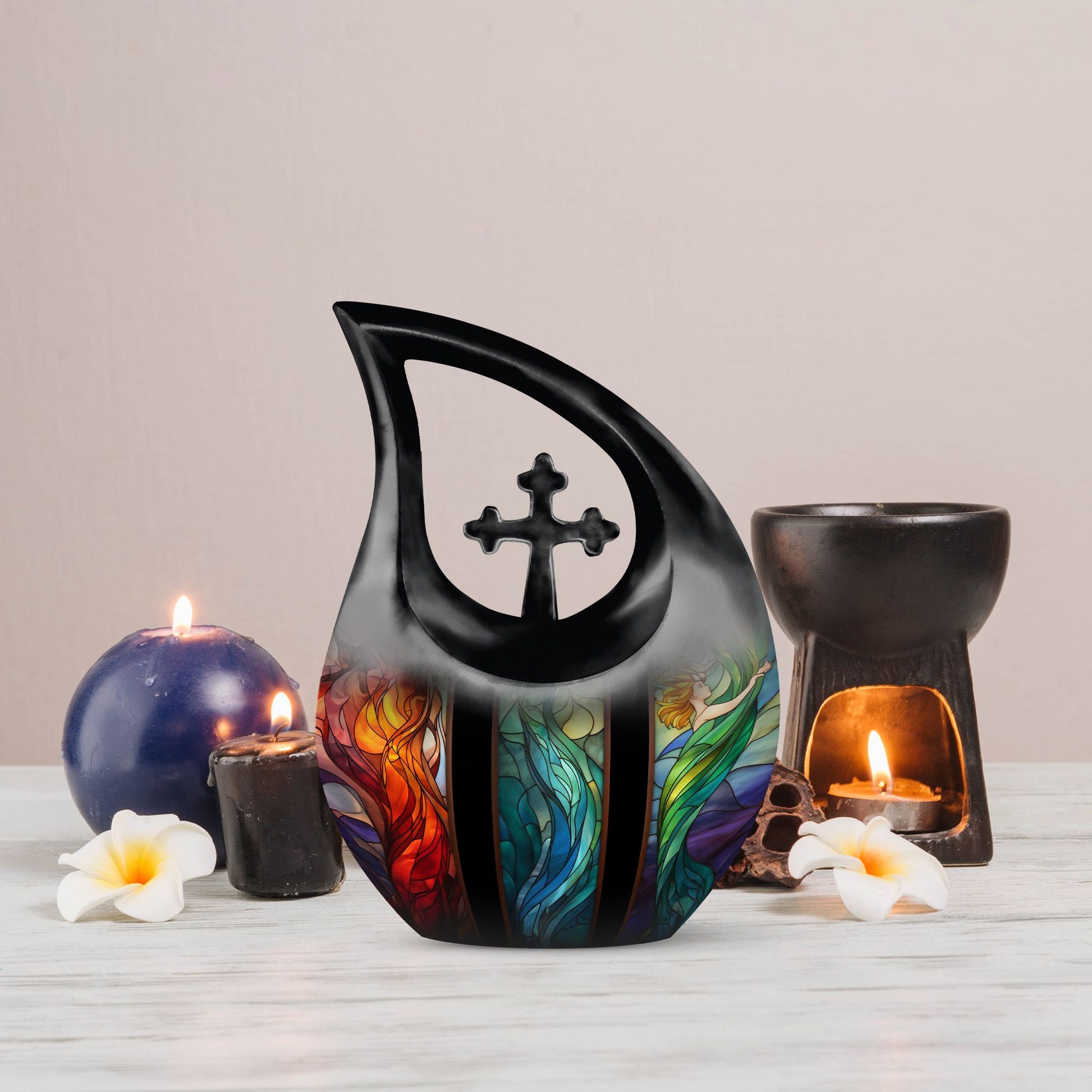 10-inch Stained Glass Urn