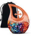 Stained Glass Urn For Ashes Memorial, Funeral Cremation Urn For Ashes