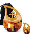 Stained Glass Cool Urn Ashes Memorial, Funeral Cremation Urn For Ashes