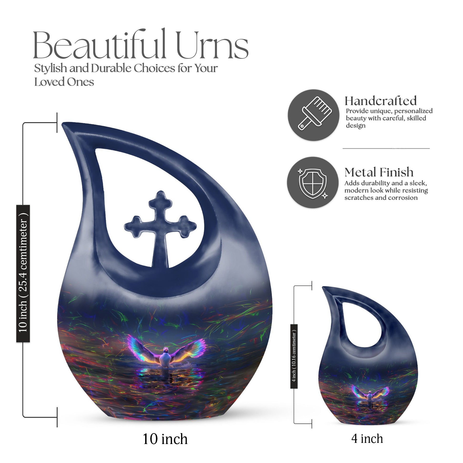 10-inch Puffin Bird themed Aluminium Urn 