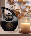 10-Inch Zodiac Themed Cross Drop Design Custom Urn, 