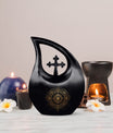 10-Inch Zodiac Themed Cross Drop Design Custom Urn, 