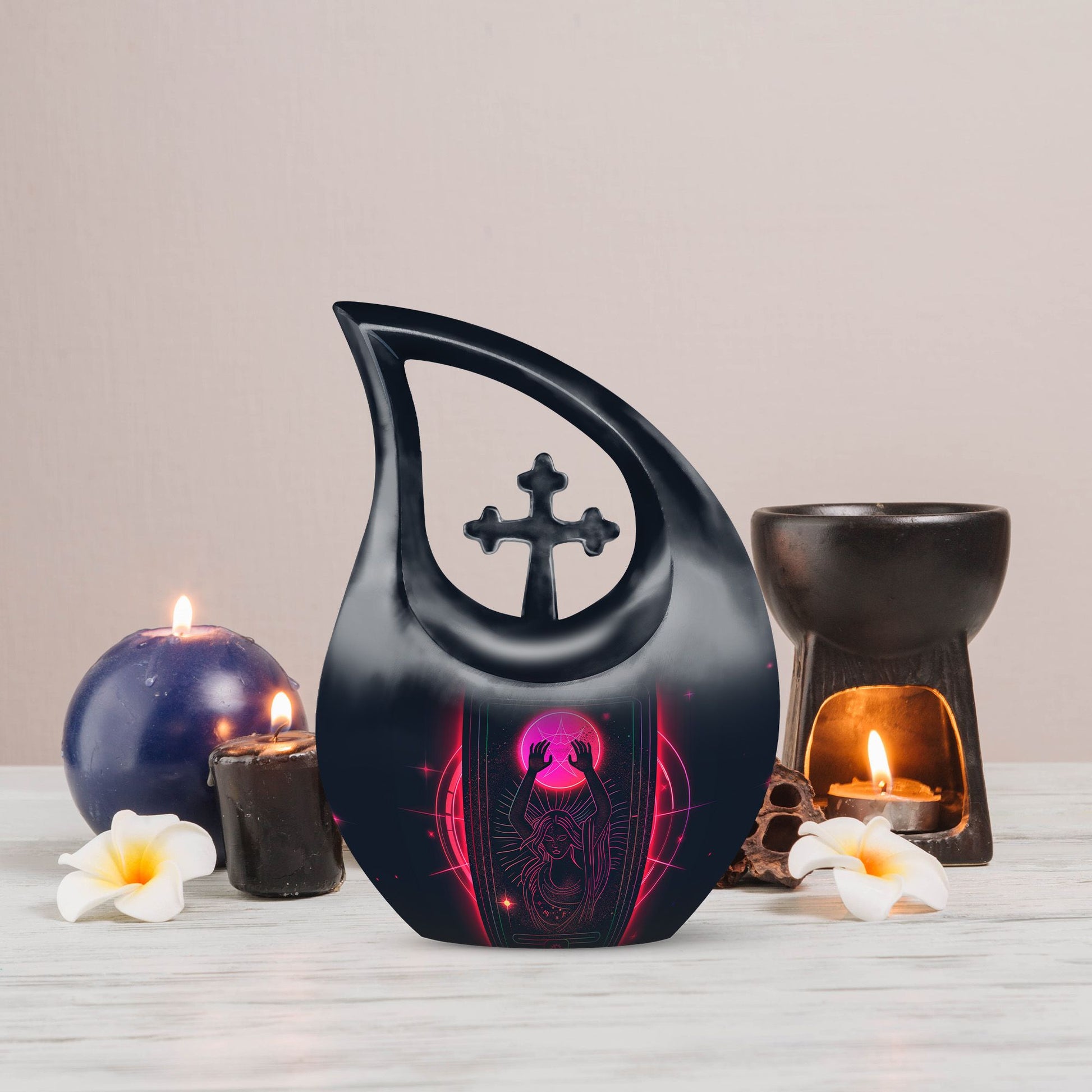 10-inch Tarot Urn with Cross Drop design 