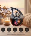 10-inch Tarot Urn with Cross Drop design, perfect Funeral 