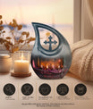 10-inch Tarot Themed Cross Drop Large Urn