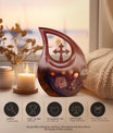 10-inch Tarot Urn in Cross Drop Design for Angel's Ashes, 