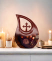 10-inch Tarot Urn in Cross Drop Design for Angel's Ashes, 