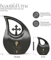 10 inch Tarot Urn with Cross Drop Design, Comes 