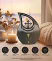 10 inch Tarot Urn with Cross Drop Design, Comes 