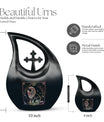 Zodiac Urn with Cross Drop design for ashes