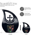 10-inch Zodiac Urn with cross-drop design, 