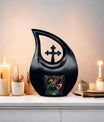 10-inch Zodiac Urn with cross-drop design, 