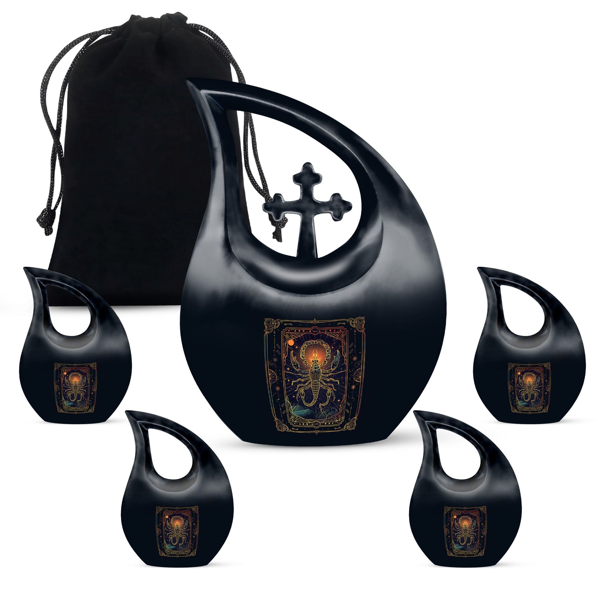 10-inch Zodiac-themed Cross Drop Design Funeral Urn,