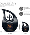 10-inch Zodiac-themed Cross Drop Design Funeral Urn,