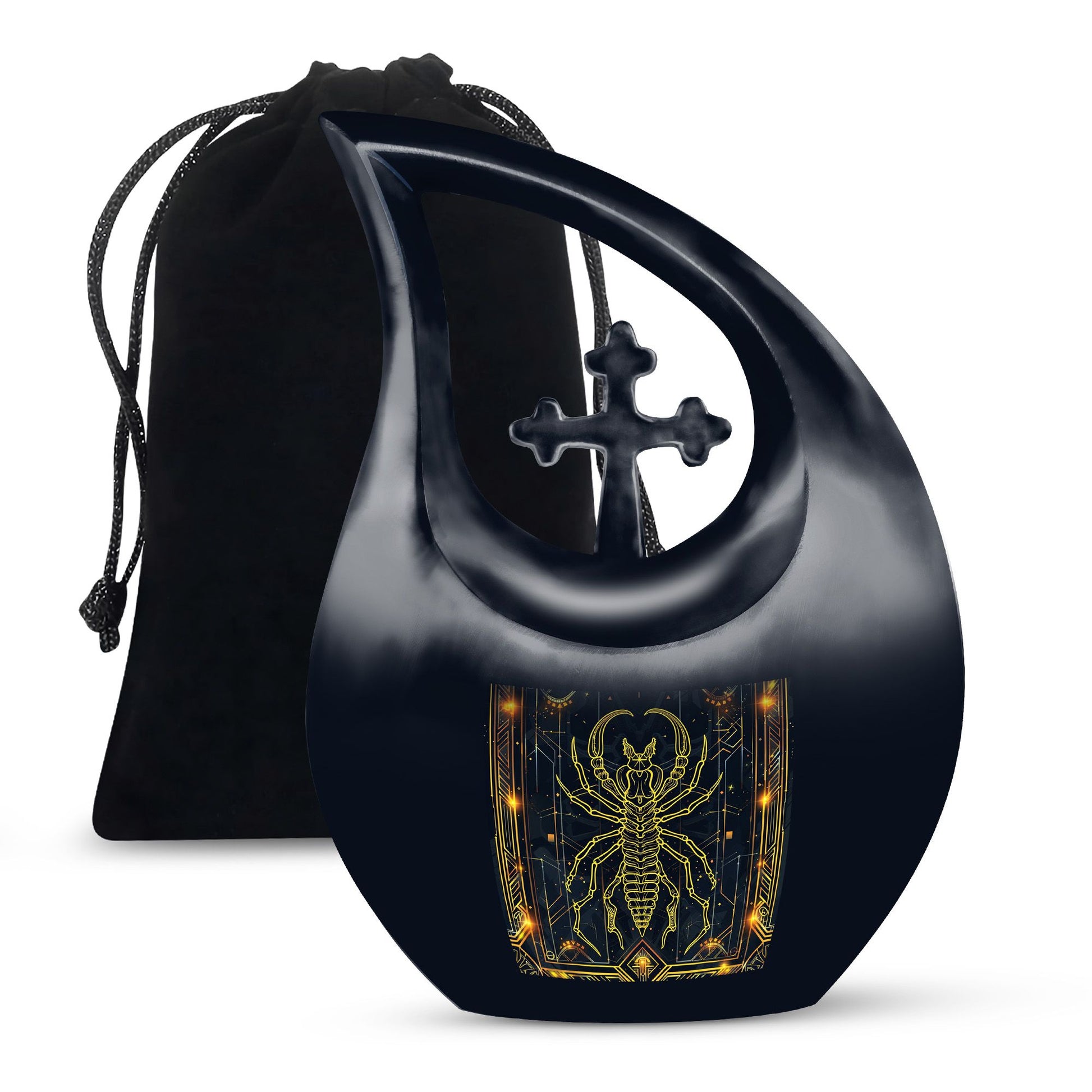 10 inch Zodiac-themed Cross Drop Mini Urn 