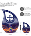 10-inch Snake Urn with Cross Drop design,