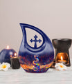 10-inch Snake Urn with Cross Drop design,