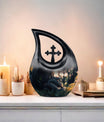 10-inch snake-themed cross drop memorial urn 