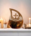 Snake-themed 10-inch Cross Drop Memorial Urn 