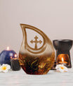 Snake-themed 10-inch Cross Drop Memorial Urn 