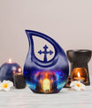 10-inch Couple Urn with Cross Drop design for Cremation Keepsakes