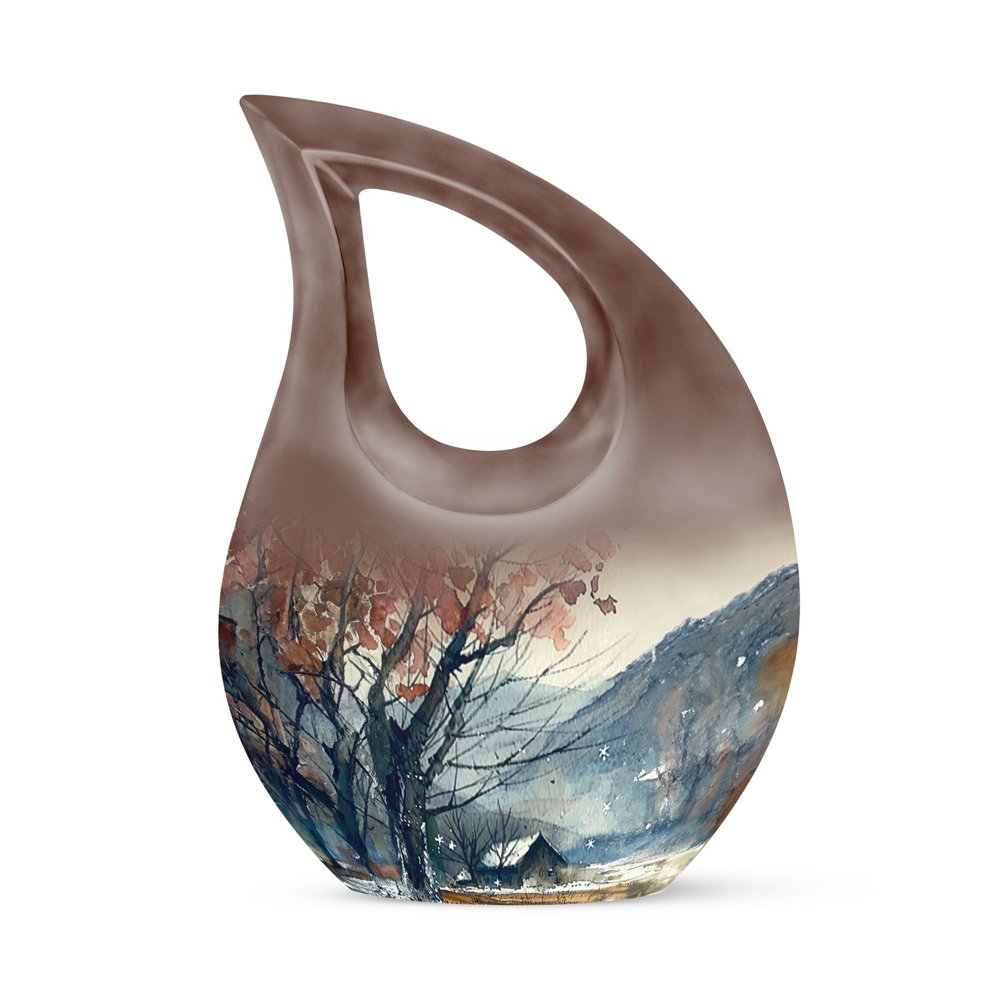 Mountain-themed 10-inch Customized Aluminium Urn 