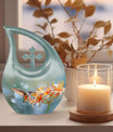 10 inch Cross Drop Humming Bird Urn 