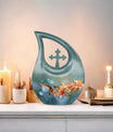 10 inch Cross Drop Humming Bird Urn 